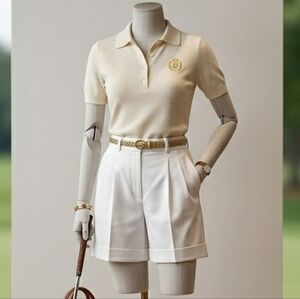 Vtg Como Sport by Cobra Golf White Pleated Dress Shorts